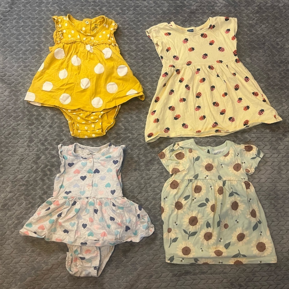 Carters, Garanimals, & Old Navy Bundle of 4 Baby Girls Dresses